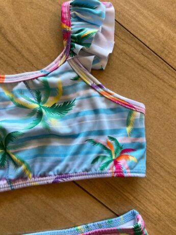 fernandaramoskids com br Biquíni Infantil Top e Calcinha Estampa Tropical Palmeiras 1