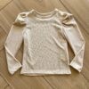 Blusa Infantil Feminina Manga Longa Bufante Bege com Strass Fernanda Ramos Kids