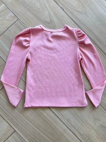 Blusa Infantil Feminina Manga Longa Bufante Rose com Strass Fernanda Ramos Kids