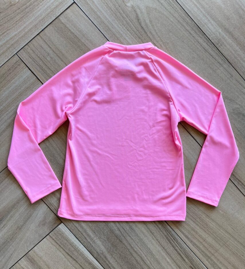 Blusa Infantil Unissex Manga Longa com Proteção UV 50+ Rosa Neon Fernanda Ramos Kids