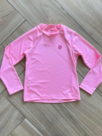 Blusa Infantil Unissex Manga Longa com Proteção UV 50+ Rosa Neon Fernanda Ramos Kids