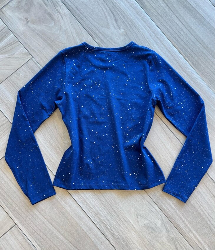fernandaramoskids com br Blusa Manga Longa Infantil Feminina Azul Marinho com Estrelinhas2