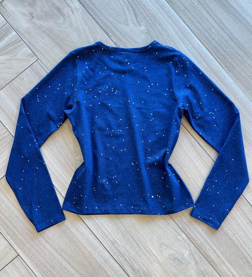 fernandaramoskids com br Blusa Manga Longa Infantil Feminina Azul Marinho com Estrelinhas2