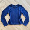 Blusa Manga Longa Infantil Feminina Azul Marinho com Estrelinhas Fernanda Ramos Kids