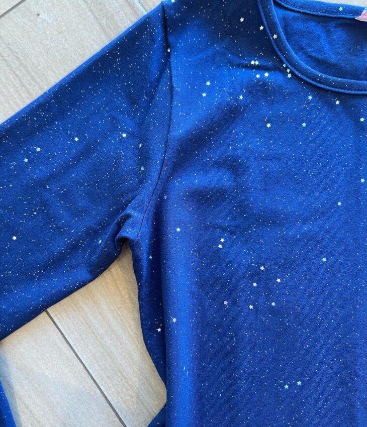 fernandaramoskids com br Blusa Manga Longa Infantil Feminina Azul Marinho com Estrelinhas1