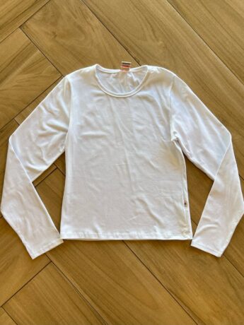 Blusa Manga Longa Infantil Feminina Básica Branca Fernanda Ramos Kids
