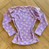Blusa Manga Longa Infantil Feminina Lilás com Babado Ovelinhas Fernanda Ramos Kids