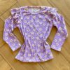 Blusa Manga Longa Infantil Feminina Lilás com Babado Ovelinhas Fernanda Ramos Kids