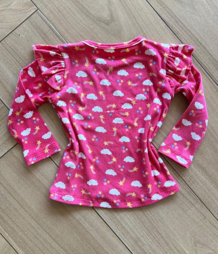 fernandaramoskids com br Blusa Manga Longa Infantil Feminina Nuvens Pink2
