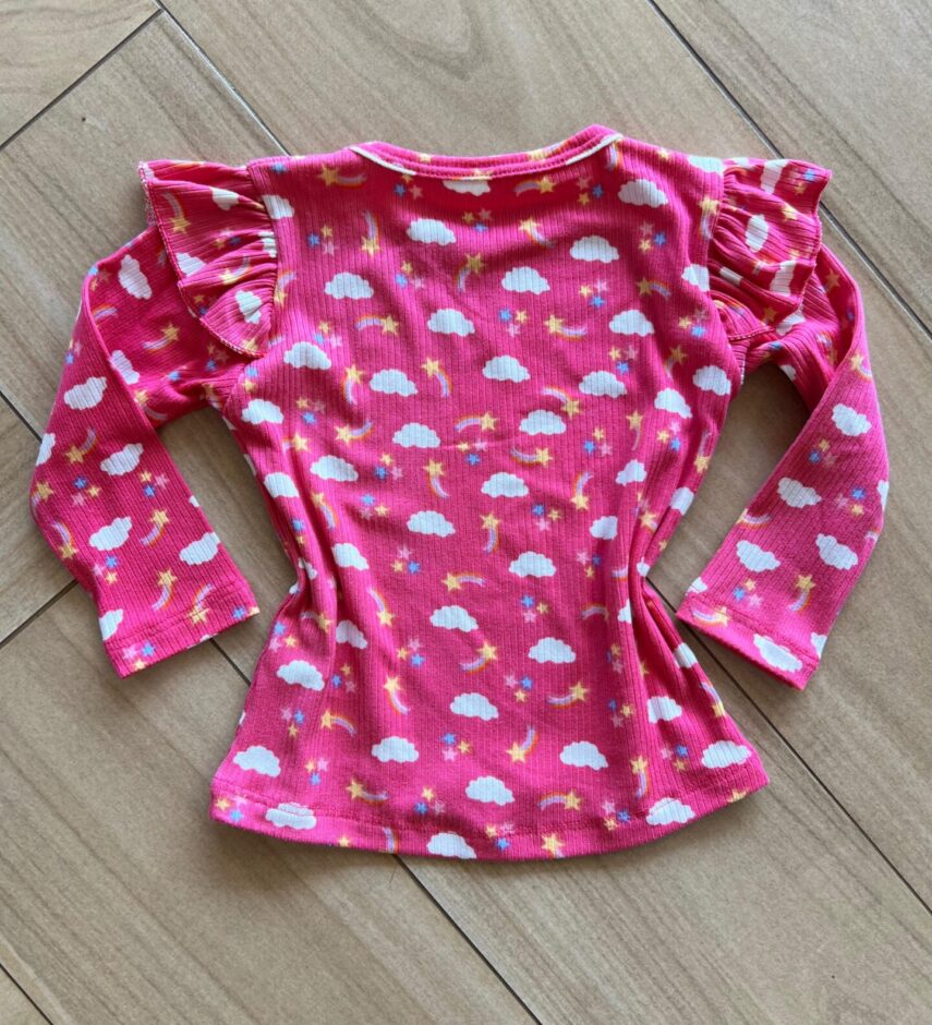 fernandaramoskids com br Blusa Manga Longa Infantil Feminina Nuvens Pink2