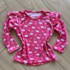 Blusa Manga Longa Infantil Feminina Nuvens Pink Fernanda Ramos Kids