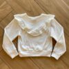 Blusa Manga Longa Infantil Feminina Off White com Babado Canelada Fernanda Ramos Kids