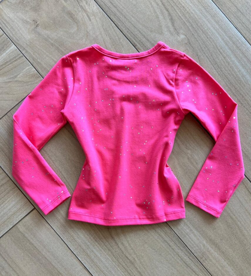 fernandaramoskids com br Blusa Manga Longa Infantil Feminina Pink com Estrelinhas2