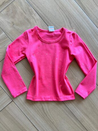 Blusa Manga Longa Infantil Feminina Pink com Estrelinhas Fernanda Ramos Kids