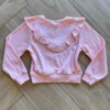 Blusa Manga Longa Infantil Feminina Rosa com Babado Canelada Fernanda Ramos Kids