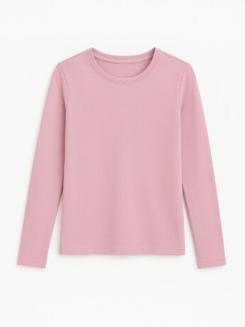 Blusa Manga Longa Infantil Feminina Térmica Básica Lilás Queimado Fernanda Ramos Kids