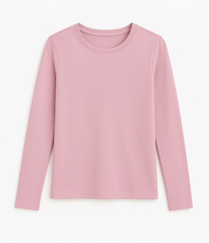 Blusa Manga Longa Infantil Feminina Térmica Básica Lilás Queimado Fernanda Ramos Kids