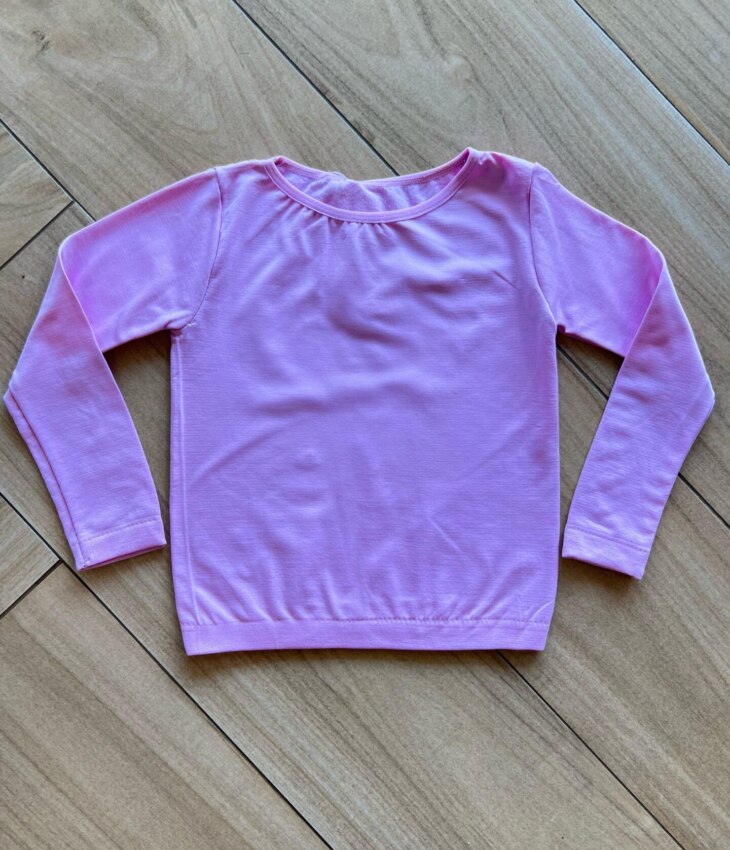 Blusa Manga Longa Infantil Feminina Térmica Básica Lilás Fernanda Ramos Kids