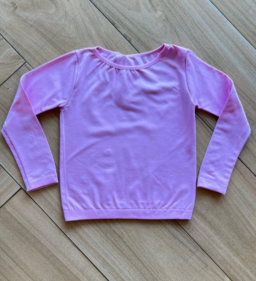 Blusa Manga Longa Infantil Feminina Térmica Básica Lilás Fernanda Ramos Kids
