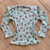 Blusa Manga Longa Infantil Feminina Verde com Babado Ursinho Fernanda Ramos Kids