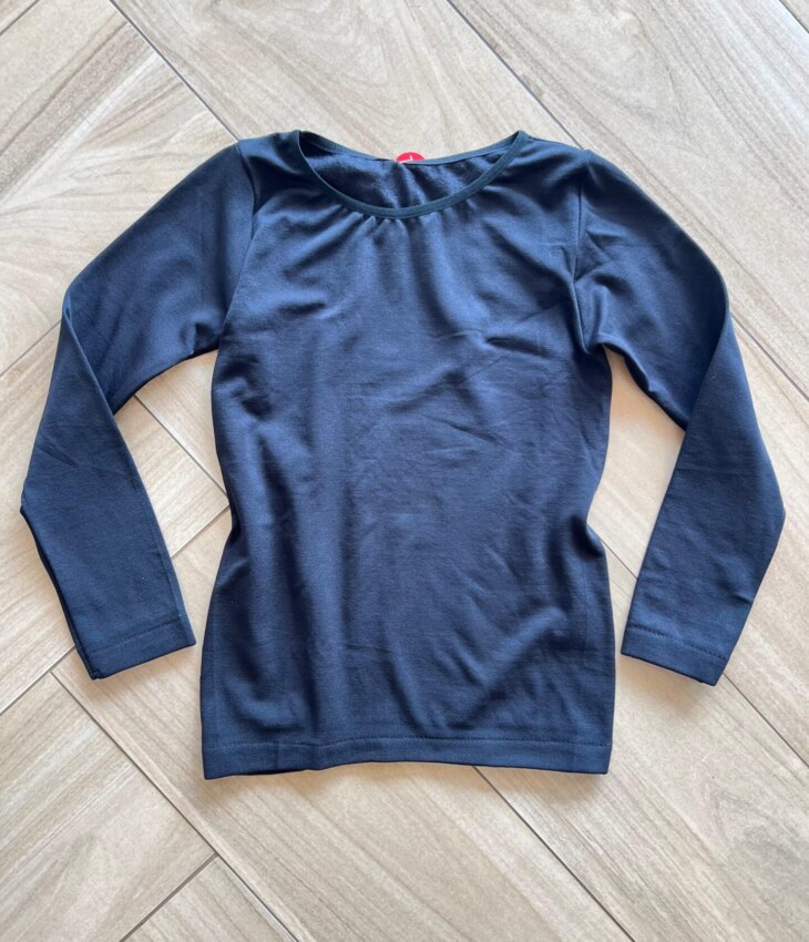 Blusa Manga Longa Infantil Térmica Unissex Básica Preta Fernanda Ramos Kids