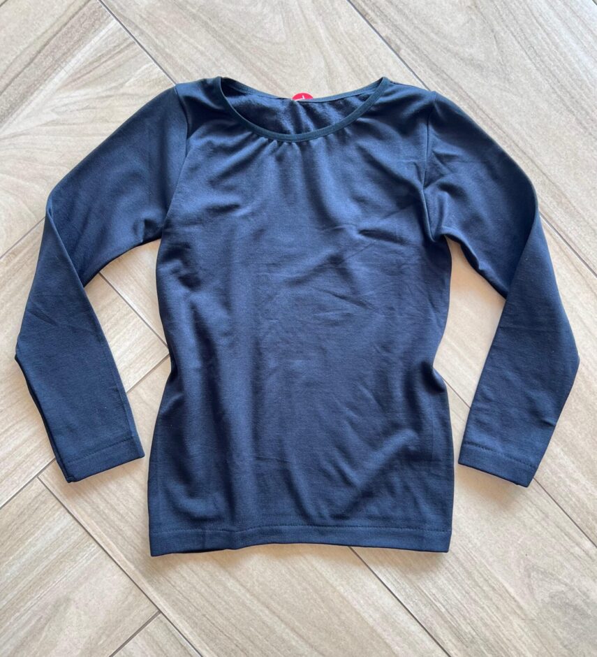 Blusa Manga Longa Infantil Térmica Unissex Básica Preta Fernanda Ramos Kids