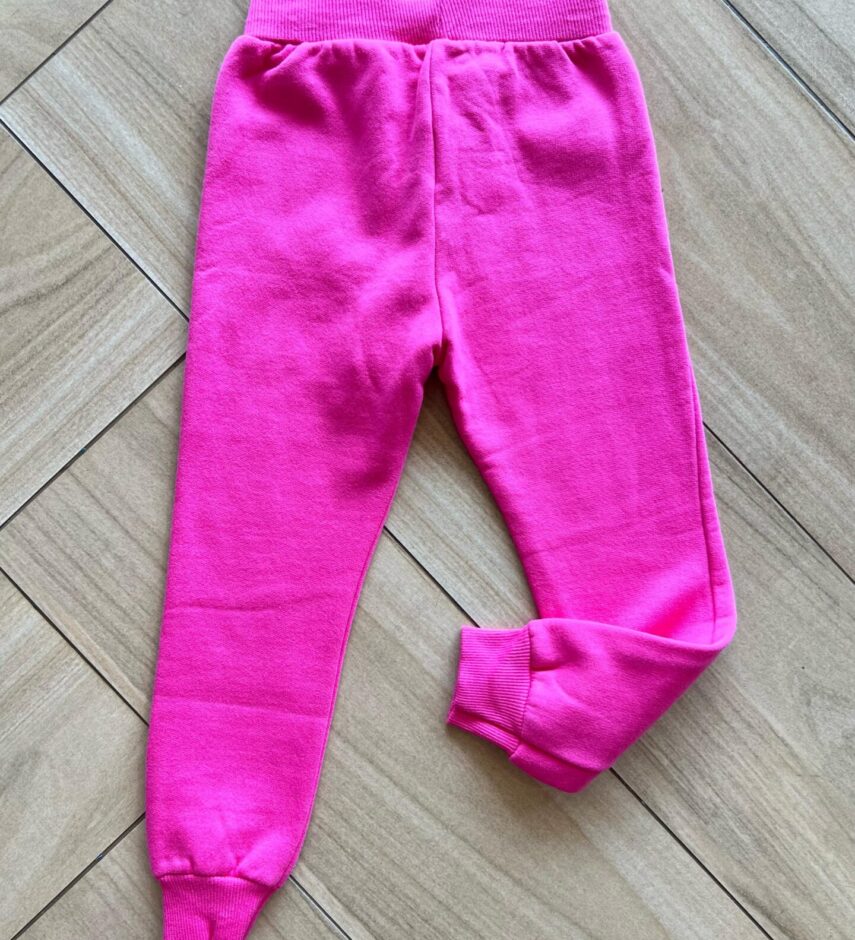 Calça Jogger Infantil Feminina Elástico na Cintura Rosa Fernanda Ramos Kids