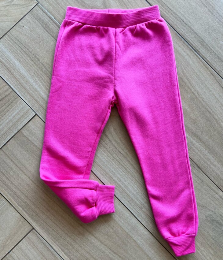 Calça Jogger Infantil Feminina Elástico na Cintura Rosa Fernanda Ramos Kids