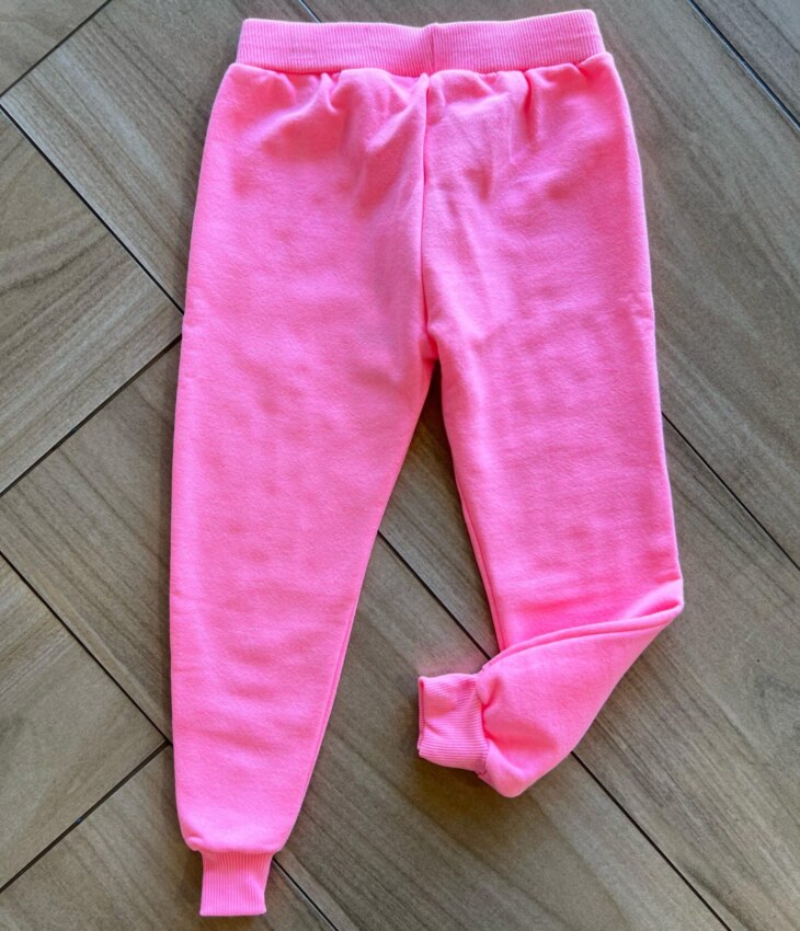 Calça Jogger Infantil Feminina Rosa Neon Fernanda Ramos Kids