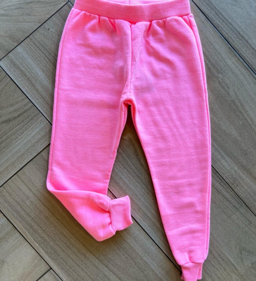 Calça Jogger Infantil Feminina Rosa Neon Fernanda Ramos Kids