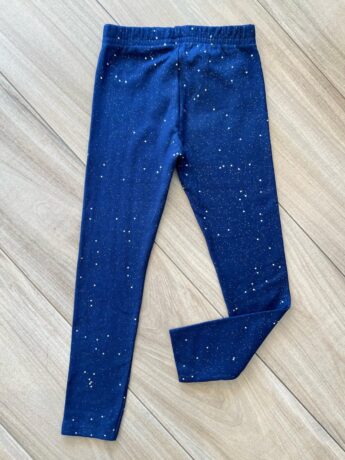 Calça Legging Infantil Feminina Flanelada Azul com Estrelinhas Fernanda Ramos Kids