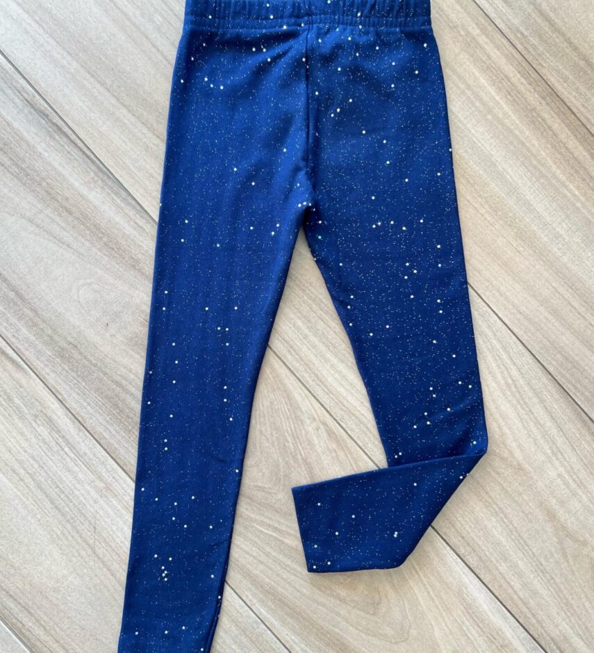 Calça Legging Infantil Feminina Flanelada Azul com Estrelinhas Fernanda Ramos Kids