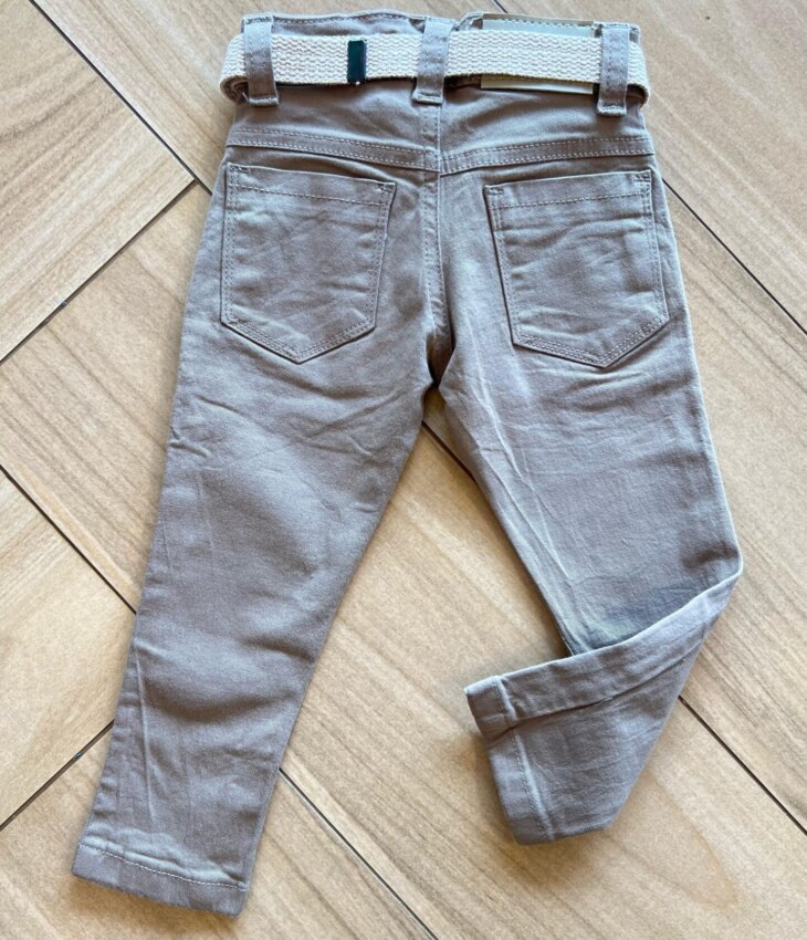Calça Masculina Infantil Jeans Caqui Color com Cinto Fernanda Ramos Kids
