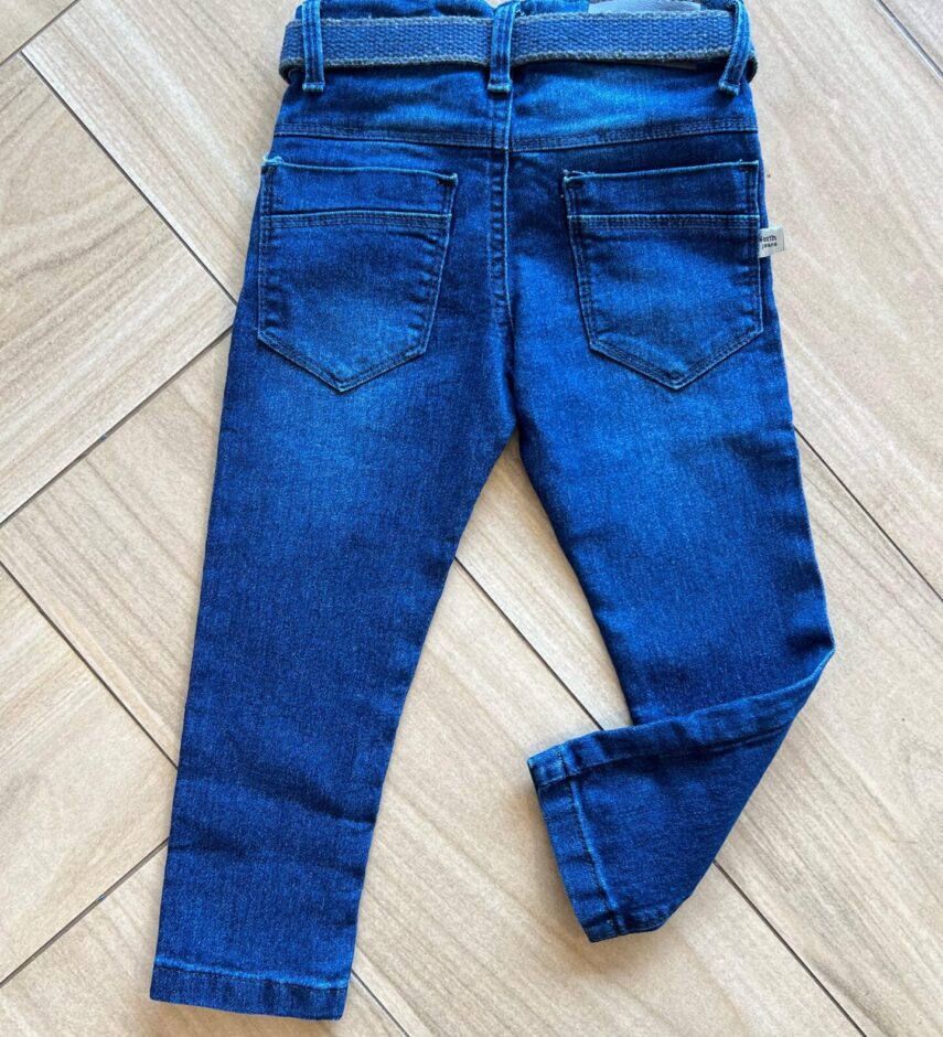 Calça Masculina Infantil Jeans com Cinto Azul Fernanda Ramos Kids