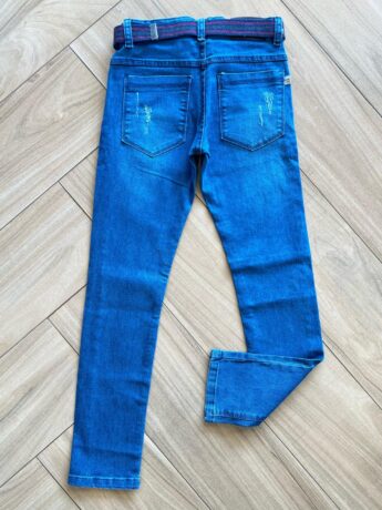 Calça Masculina Infantil Jeans com Detalhe e Cinto Fernanda Ramos Kids
