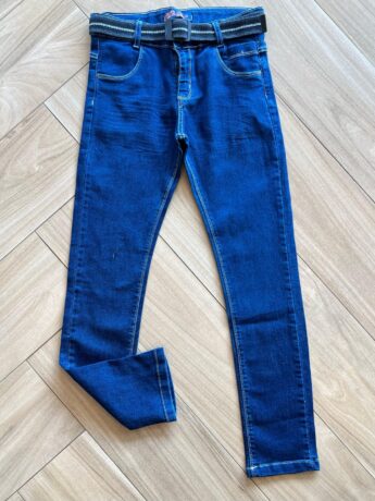 Calça Masculina Infantil Jeans Escuro com Detalhe e Cinto Fernanda Ramos Kids