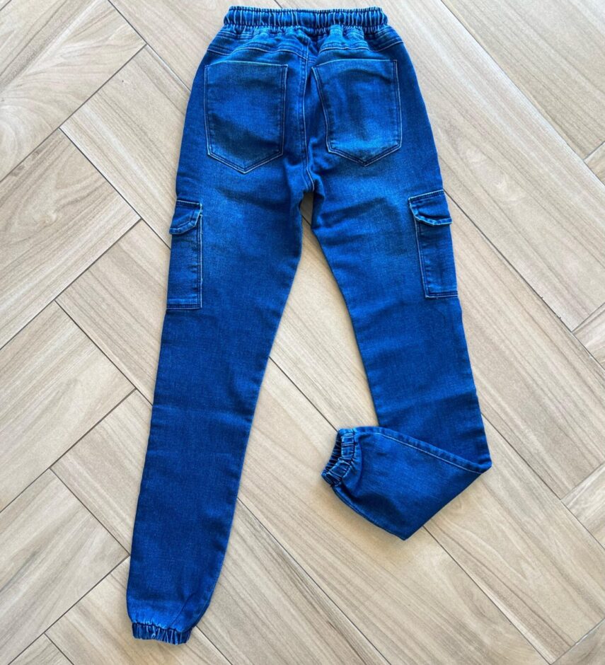 Calça Masculina Infantil Jeans Jogger com Bolsos Fernanda Ramos Kids