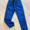 Calça Masculina Infantil Jeans Jogger com Bolsos e Cordão Fernanda Ramos Kids