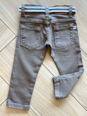 Calça Masculina Infantil Jeans Marrom Color com Cinto Fernanda Ramos Kids