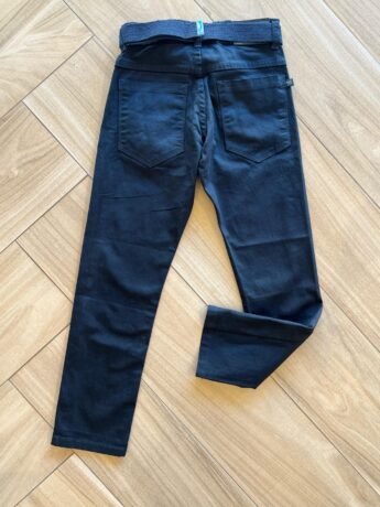 Calça Masculina Infantil Jeans Preta com Cinto e Bolsos Fernanda Ramos Kids