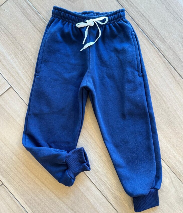 Calça Masculina Infantil Jogger Azul Marinho com Cordão Fernanda Ramos Kids