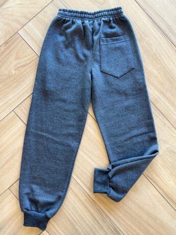 Calça Masculina Infantil Jogger Moletom com Bolsos e Cordão Cinza Fernanda Ramos Kids