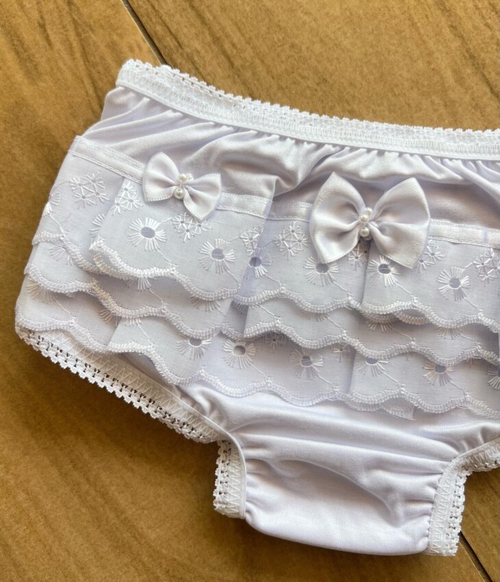 fernandaramosstore com br Calcinha Infantil Feminina Detalhe em Laise Branca1
