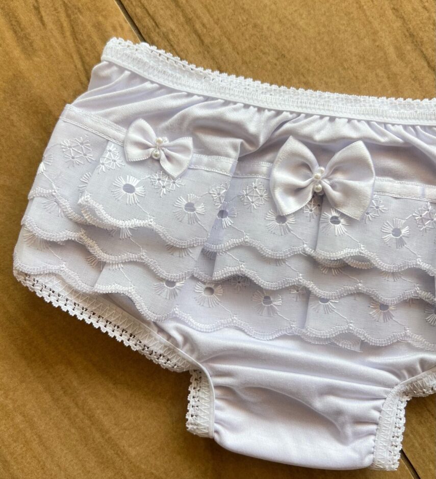 fernandaramosstore com br Calcinha Infantil Feminina Detalhe em Laise Branca1