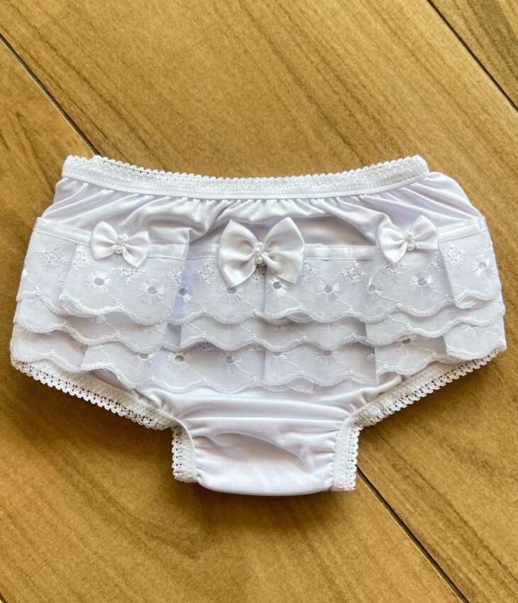 fernandaramosstore com br Calcinha Infantil Feminina Detalhe em Laise Branca2