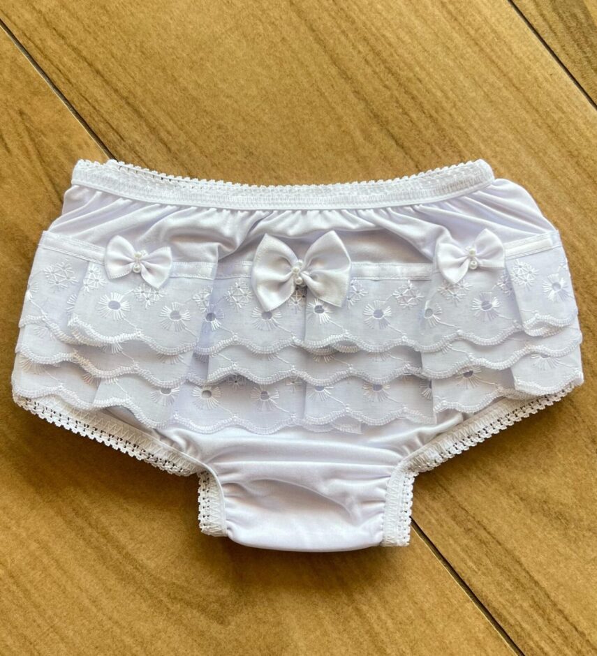 fernandaramosstore com br Calcinha Infantil Feminina Detalhe em Laise Branca2