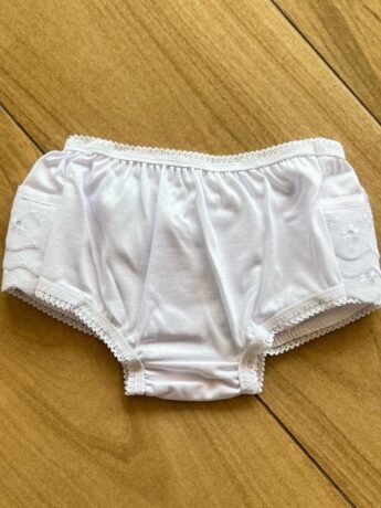 Calcinha Infantil Feminina Detalhe em Laise Branca Fernanda Ramos Kids