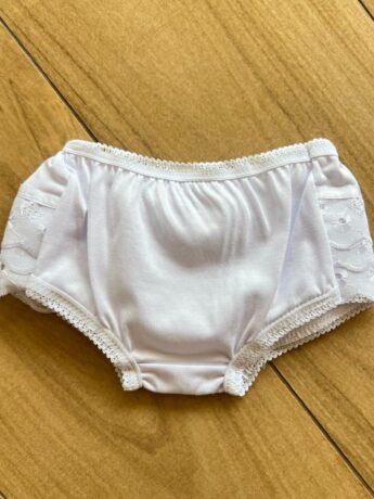 Calcinha Infantil Feminina Detalhe em Laise e Laço Branca Fernanda Ramos Kids