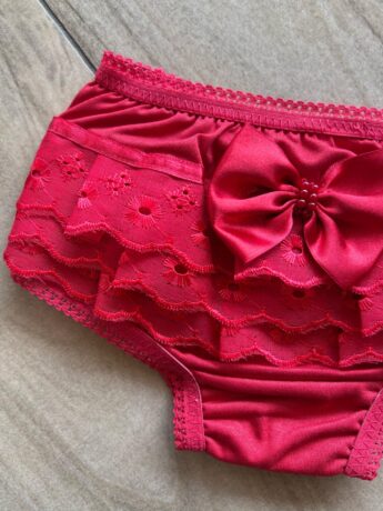 fernandaramosstore com br Calcinha Infantil Feminina Detalhe em Laise e Laço Vermelha1