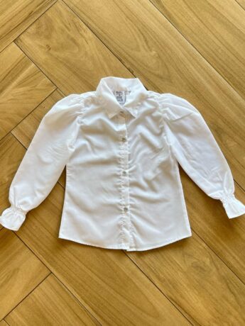 Camisa Manga Longa Infantil Feminina com Botões Branca Fernanda Ramos Kids